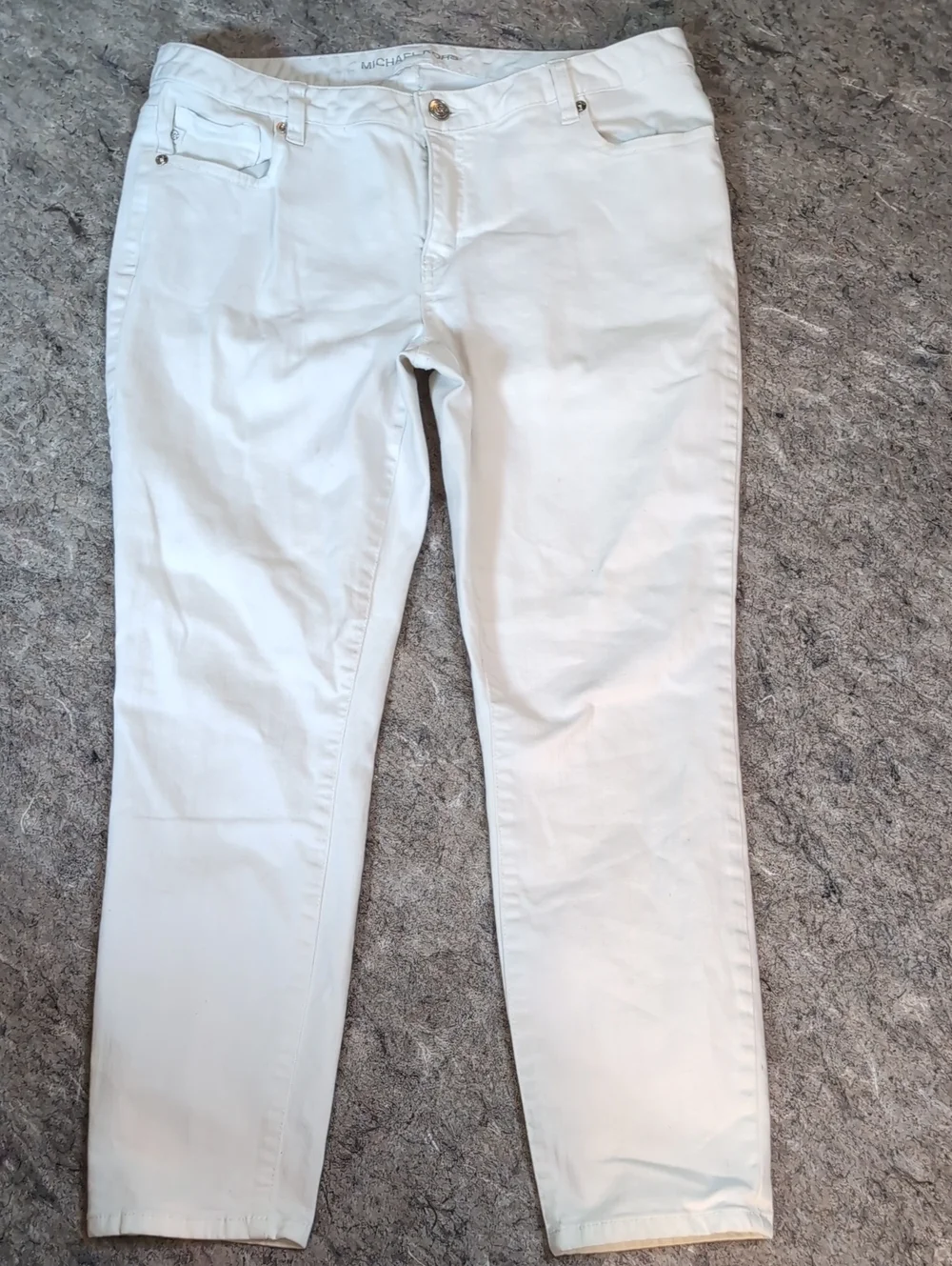 Michael Kors White Straight-Leg 7/8 Stretch Jeans Size 8